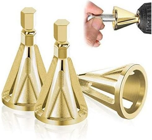 3-teiliges Außenentgratungs-Fasenwerkzeug, Sechskant und Dreieck, zum Entfernen von Graten, Entgraten für Bohrer, zur sc...