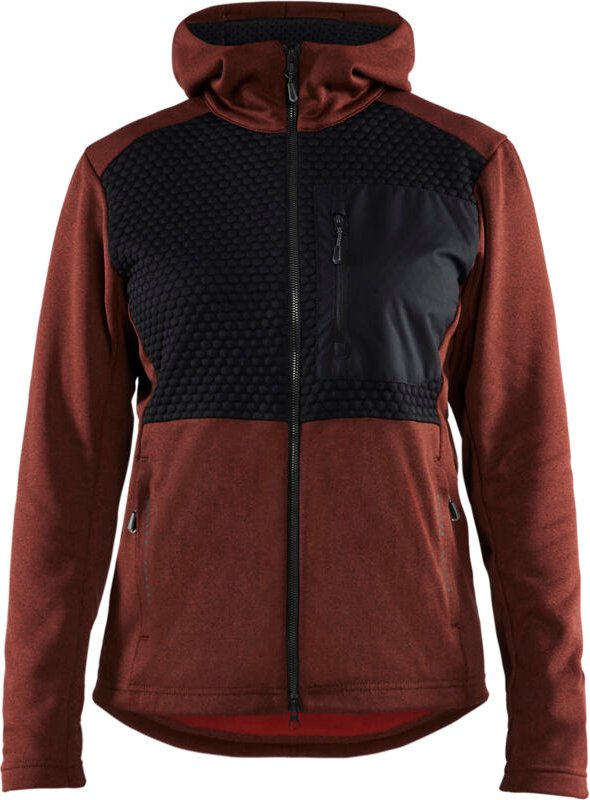 Arbeits-Sweatshirt mit Reißverschluss für Damen 3542 – Ziegelrot/Schwarz XS