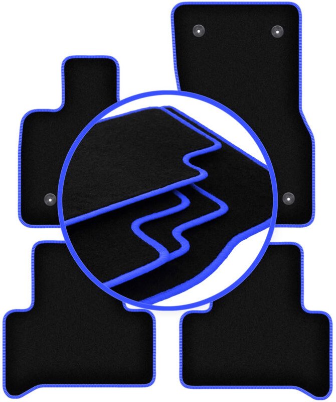 CARLUX-BLUE Autofußmatten für: Alfa Romeo Stelvio 2x4 (2WD) SUV (2016-)