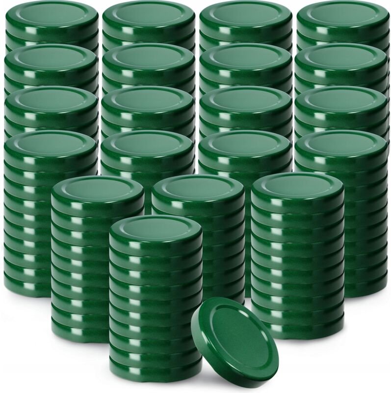 Schraubdeckel fi53 mm, für Einmachgläser, 200 Stück, Grün - Kadax