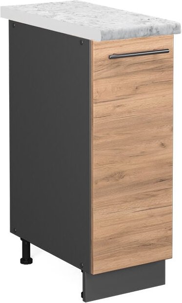 Vicco - Küchenschränke Fame-Line, Goldkraft Eiche, 30 cm , ap Marmor