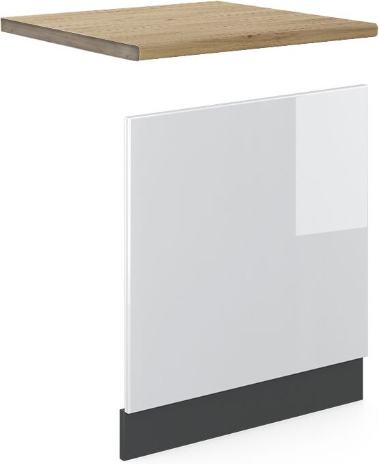 Vicco - Frontblende R-Line, Weiß Hochglanz, 60 cm , ap Eiche