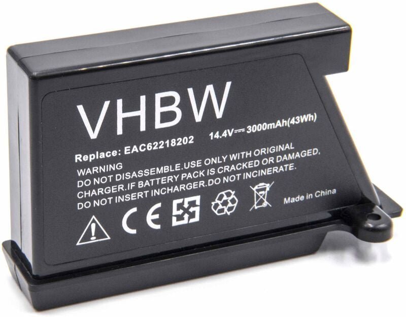 Li-Ion Akku 3000mAh (14.4V) kompatibel mit Saugroboter Home Cleaner Heimroboter Ersatz für lg EAC62218202 - Vhbw
