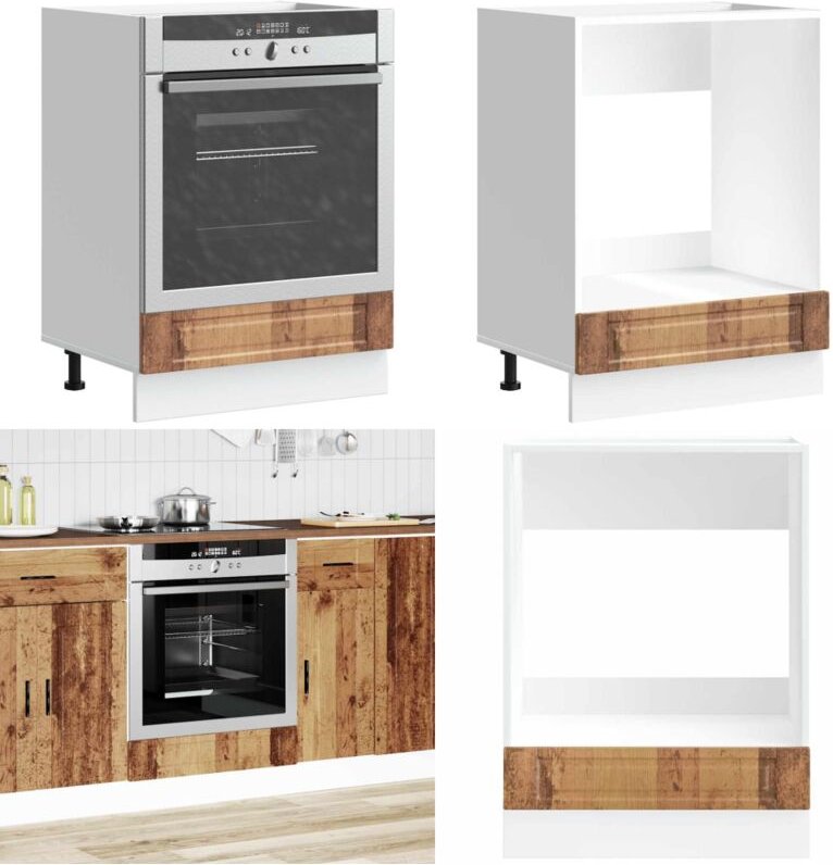 Herdumbauschrank Porto Altholz-Optik Holzwerkstoff - Vidaxl
