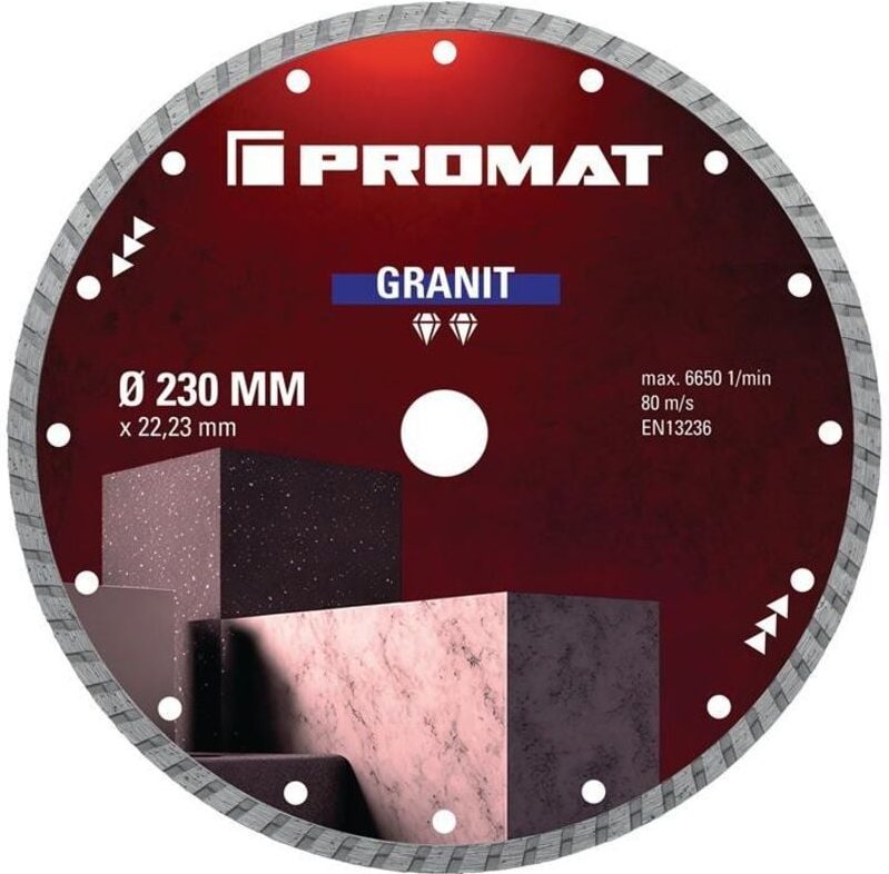 Diamanttrennscheibe granit ø 230 mm Bohrung 22,23 mm Segmenthöhe 7 mm Segmentstärke 2,6 mm Winkelschleifer