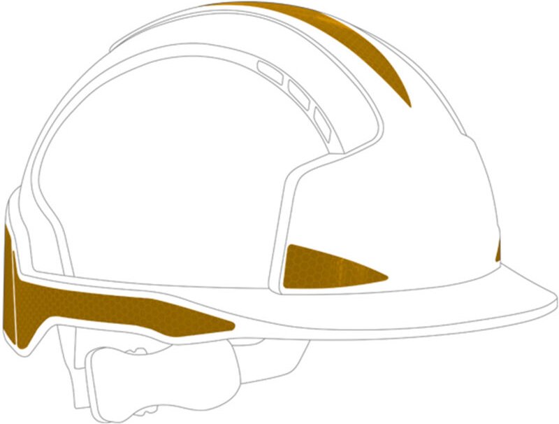 Set aus 10 selbstklebenden CR2-Reflexaufklebern für den EVOLite-Helm Gelb