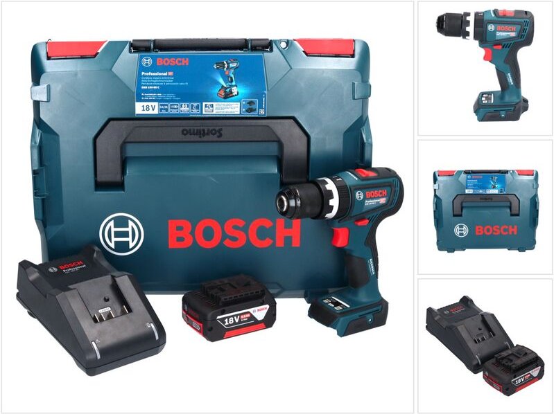 Bosch GSB 18V-90 C Professional Akku Schlagbohrschrauber 18 V 64 Nm Brushless + 1x Akku 5,0 Ah + Ladegerät + L-Boxx