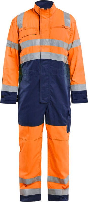 Arbeitsanzug mit langen Ärmeln, Hochsichtbarkeit 6373 – Neonorange/Marine 40