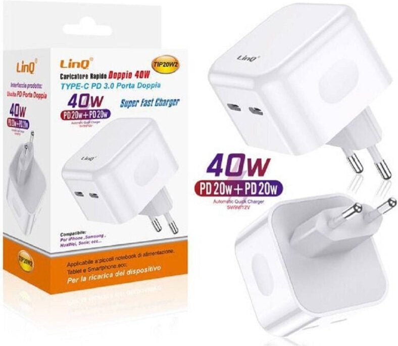 Trade Shop Traesio - Trade Shop - typ-c pd 3.0 40W doppel-ladegerät TIP20W2 universal-schnellladegerät -