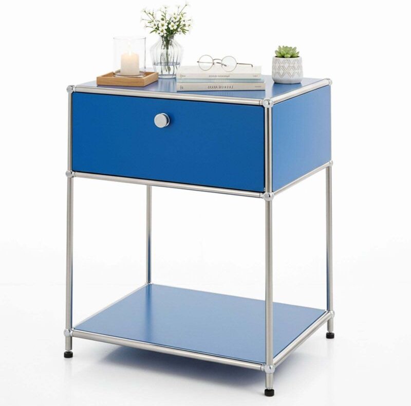 Metallregal Concept Epure MK-139 Beistell- & Aufbewahrungsregal mit Schublade & Ablagen Blau