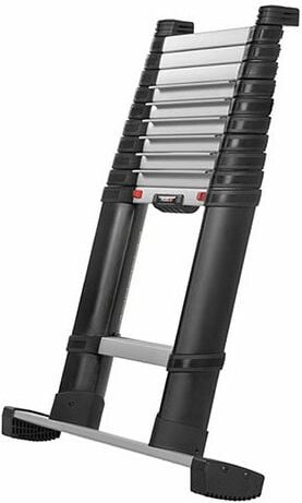 Teleskopleiter 3.50m mit Stabilisatorstange - 11 Stufen 50mm - maximale Arbeitshöhe 4.30m - TEL-70235WS