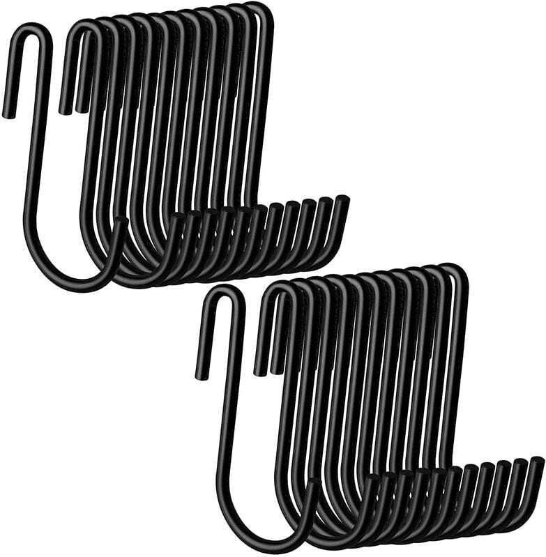 S-Haken, schwarzer S-förmiger Aufhängehaken für Küche, Bad, Garten