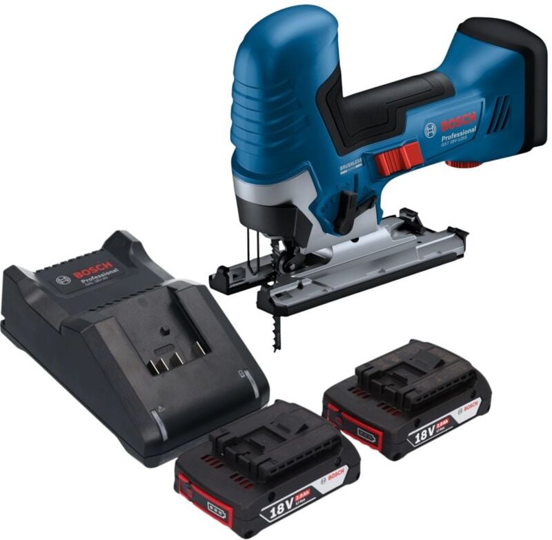 Thumbnail - Bosch GST 18V-125 S Professional Akku Stichsäge 18 V 125 mm Brushless + 2x Akku 2,0 Ah + Ladegerät