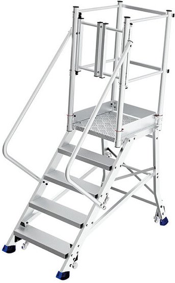 Mobile Plattformtreppe 6 Stufen - Maximale Arbeitshöhe. 3.20m - 4 rollen resc - ESP306-PTP-R