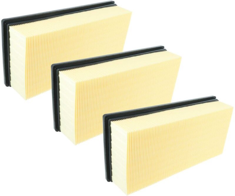 3x Flachfaltenfilter kompatibel mit Kärcher ivc 60/12-1 Tact Ec Industriestaubsauger, Staubsauger - Filterelement - Vhbw