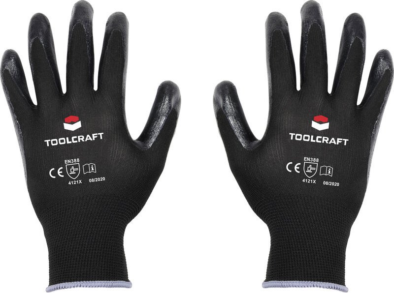 Toolcraft - TO-5621535 Polyester, Nitril Arbeitshandschuh Größe (Handschuhe): 10 en 388 cat ii 1 Pa