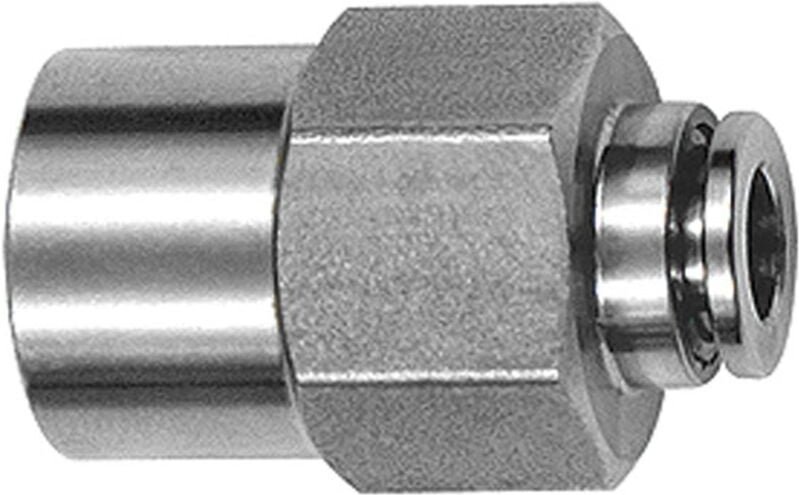 Gerade Steckverschraubung, g 1/8 i., Schlauch-Ø 6, es 1.4404 - Riegler