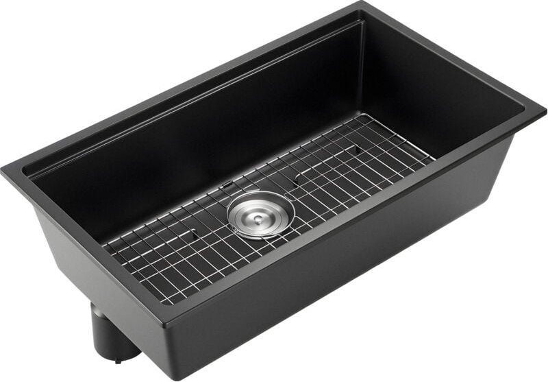 Thumbnail - Mophorn 84 cm Küchenspüle, Unterbauspüle aus Granit, Einbauspüle mit Einzelbecken und Zubehör, ideal für Wohnmobile, Vor...
