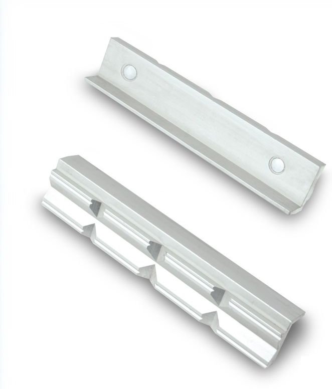 Schonbacken Aluminium/Prismen, mit Magnet 100 mm - GSR