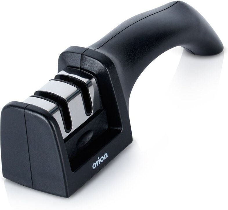 Knife sharpener with carbon and ceramic head for stainless steel knives