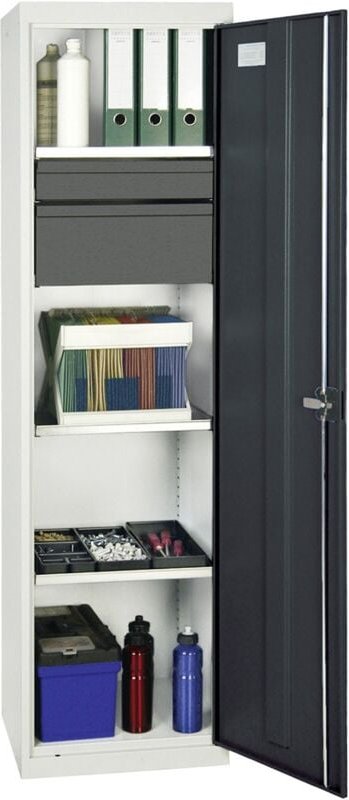 Werkzeug- und Materialschrank 3000, ral 7035/7016, 2 Schubladen, 3 Wannen - Stumpf