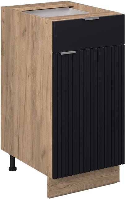 Vicco - Küchenunterschrank Fame-Line, Schwarz gestreift, 40 cm ohne Arbeitsplatte