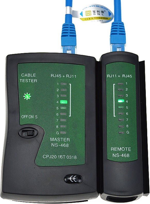 BEBUSINGOTO Netzwerkkabeltester RJ11 RJ12 RJ45 Netzwerkkabeltester ISDN Patchkabeltester - Schwarz