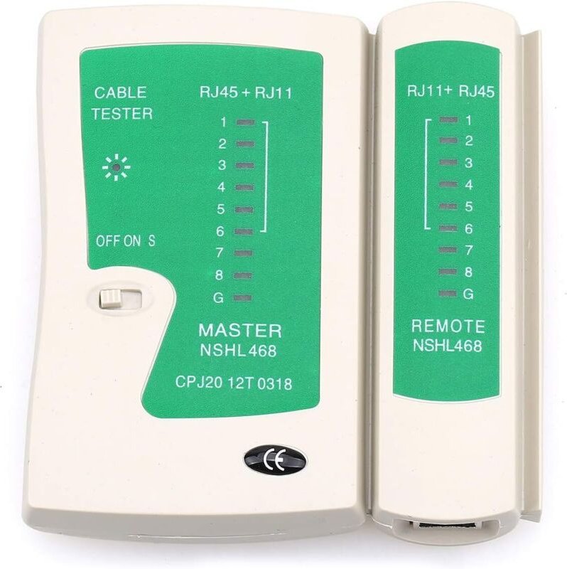 Comprobador de red de cables RJ45 y RJ11 (sin baterías)