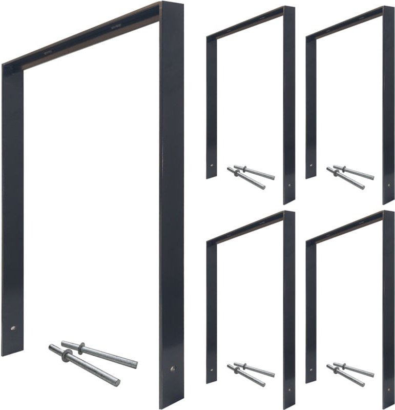 5 x Fahrradanlehnbügel 116,5 x 77 cm Flachstahl 13 mm Anthrazit Einbetonieren Fahrradständer Parker Typ U