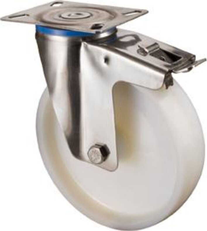 Lenkrolle mit Fst. Edelst.Rad-d 80mm 100KG Tragfür - Bs Rollen