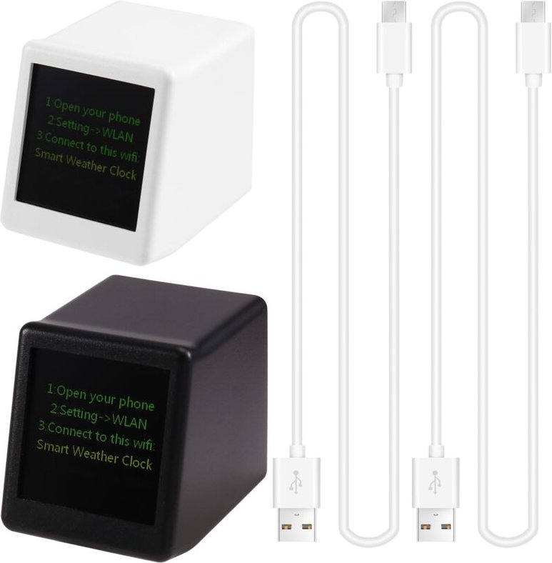 Digitalanzeige Thermometer Hygrometer Mini Smart wifi Wetterstation Temperatur Luftfeuchtigkeit Zeituhr