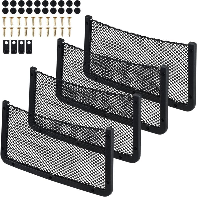 4 Stück Kofferraum Netztasche, 42 21cm Auto Aufbewahrungsnetz, Multifuntionales Autositz Ablagenetz, Gepäcknetz Ablagene...