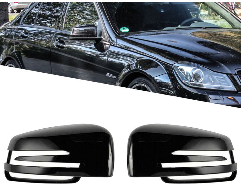 Passend für Mercedes-Benz C-Klasse E-Klasse S-Klasse W204W212 Spiegelabdeckung schwarz weiß glänzend Spiegelabdeckung