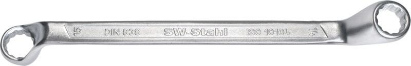 Thumbnail - SW-Stahl 01214L Doppelringschlüssel 18 x 19 mm mit tief gekröpften Ringköpfen I Ringschraubenschlüssel I Doppel-Schraube...