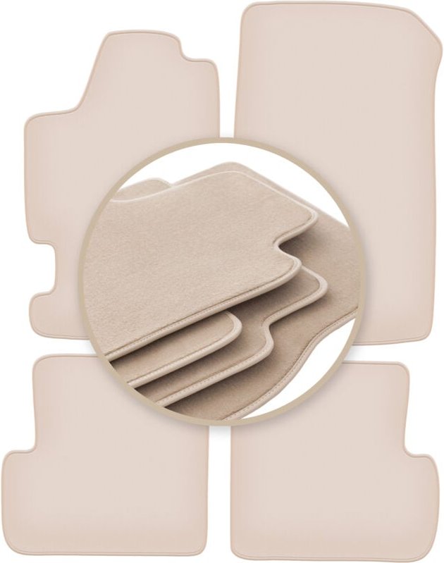 Beige PREMIUM-Matten für: Renault Laguna I Kombi, Liftback 1994-2001