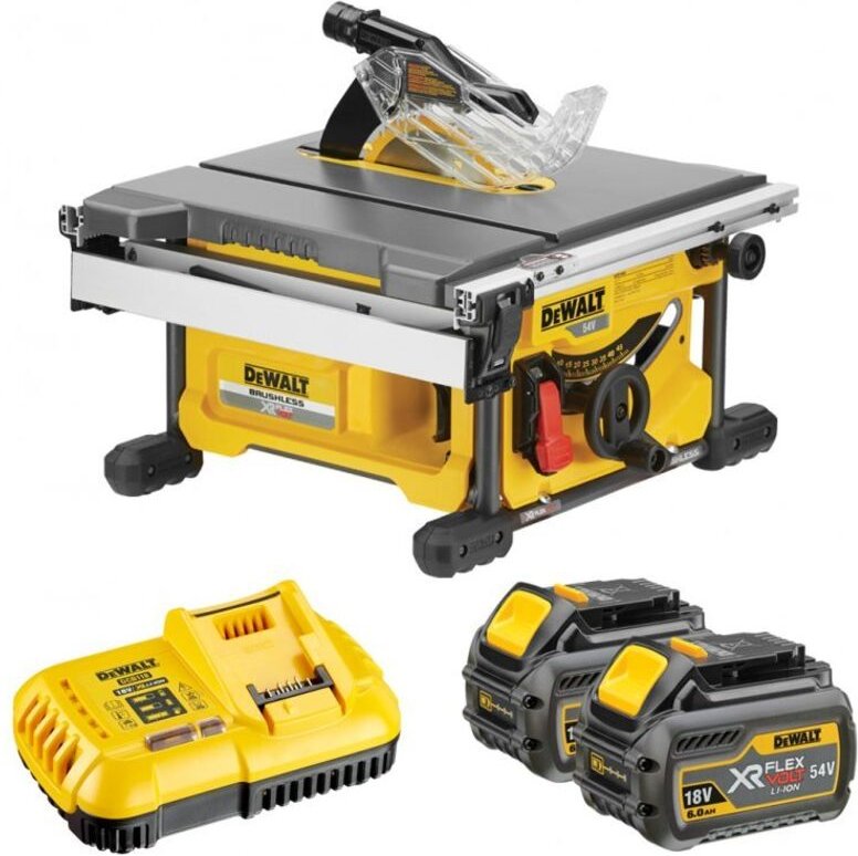 Dewalt - DCS7485T2 Akku Tischkreissäge 54V 6Ah xr flexvolt 210mm bürstenlos 2 Akkus
