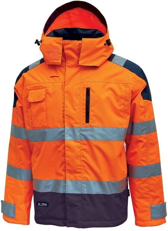 Hochsichtbarer wasserdichter Arbeitsparka DEFENDER - Neonorange XL
