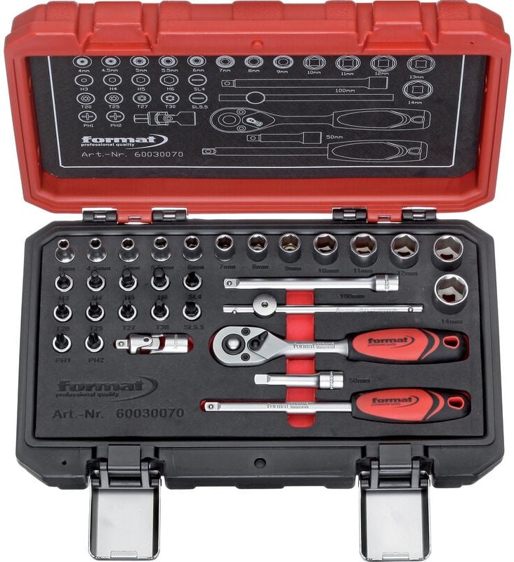 Steckschlüssel-Garnitur 1/4' 31-teilig - Format
