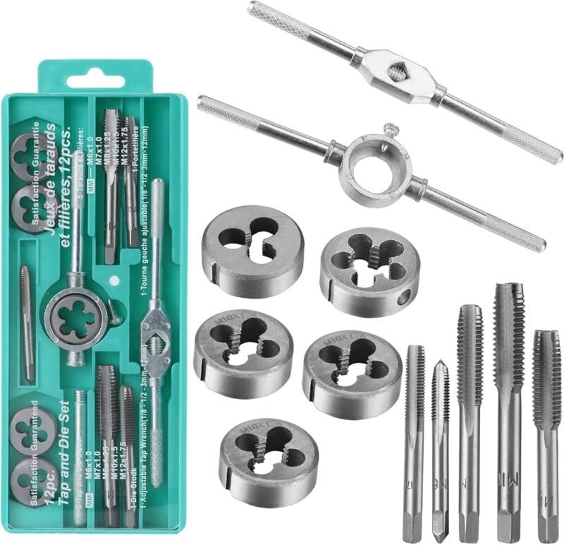 Thumbnail - Gotrays - Tools 336.0621 3-teiliger HSS-Gewindebohrersatz, M3 bis M12 – kohlenwasserstoffbeständig