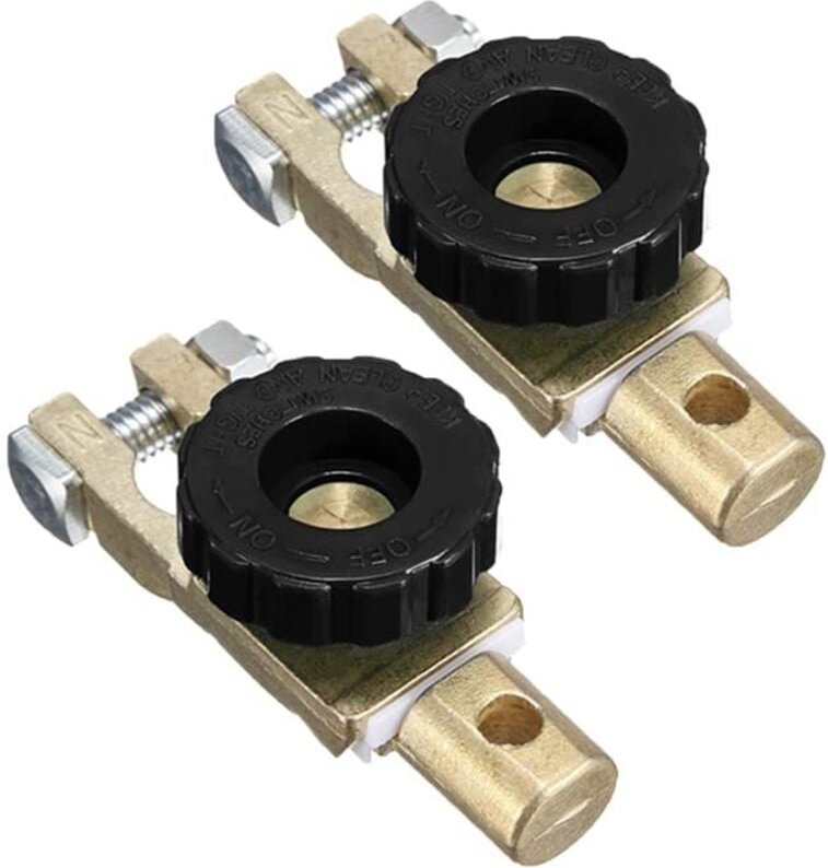 2Pcs 12V 24V Auto Batterie Terminal Trennen Schalter Isolator Terminal mit Schwarz Taste für Auto Lkw Boot