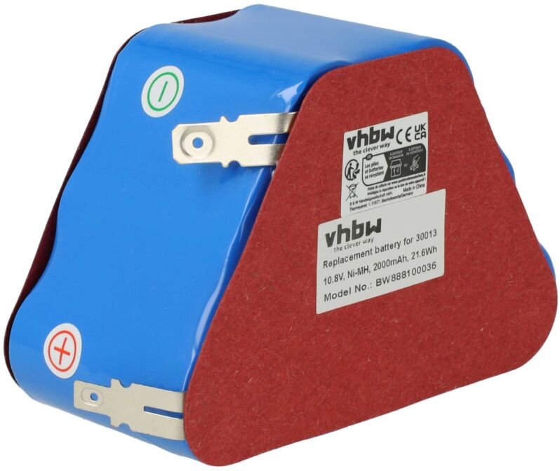 Akku Ersatz für Dirt Devil 0030013, L3-R2-F4-N2 für Staubsauger (2000 mAh, 10,8 v, NiMH) - Vhbw