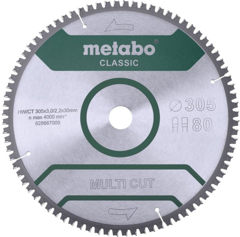 Sägeblatt 'multi cut - classic', 305x3,0/2,2x30 Z80 fz/tz 5°neg /b - Metabo