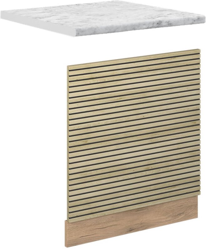 Vicco - Geschirrspülblende Fame-Line, Eiche Paneel, 45 cm , ap Marmor