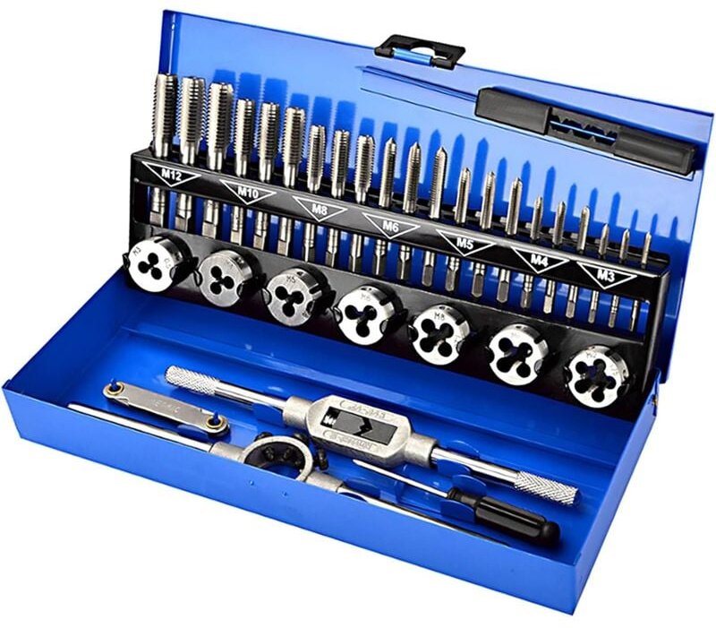 Csparkv - 32-teiliges Gewindebohrer- und Schneideisen-Set aus legiertem Stahl – Metrische Gewindeschneidwerkzeuge – Gewi...