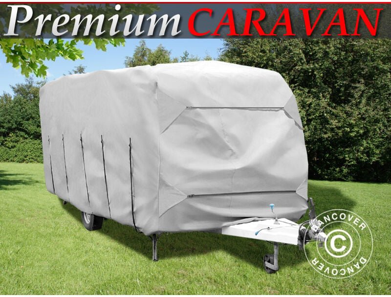 Wohnwagenplane Abdeckplane, 5,2x2,5x2,25m, Grau