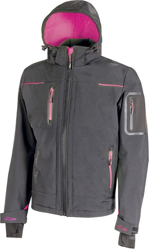 U-power - Softshell-Arbeitsjacke mit Mikrofleecefutter Frau space - Grau/Fuchsia xs