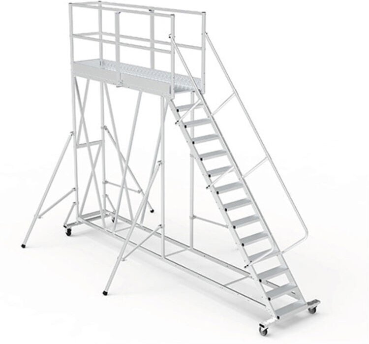 Mobile Plattform mit Geländer total - Maximale Arbeitshöhe 4.20m - PTF2511-PT