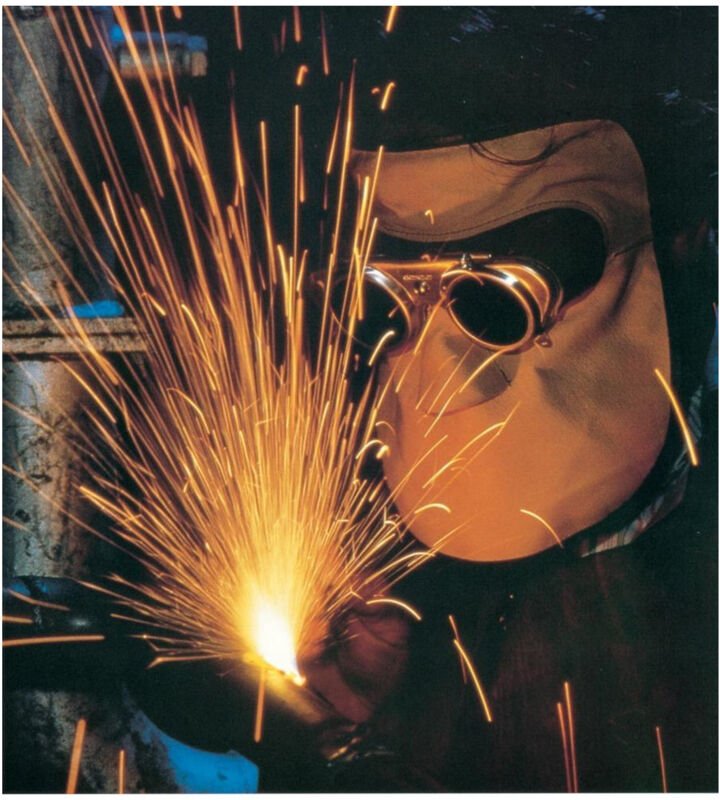 FP - Schweißerledermaske lang mit Haube für Gl 50mm Na