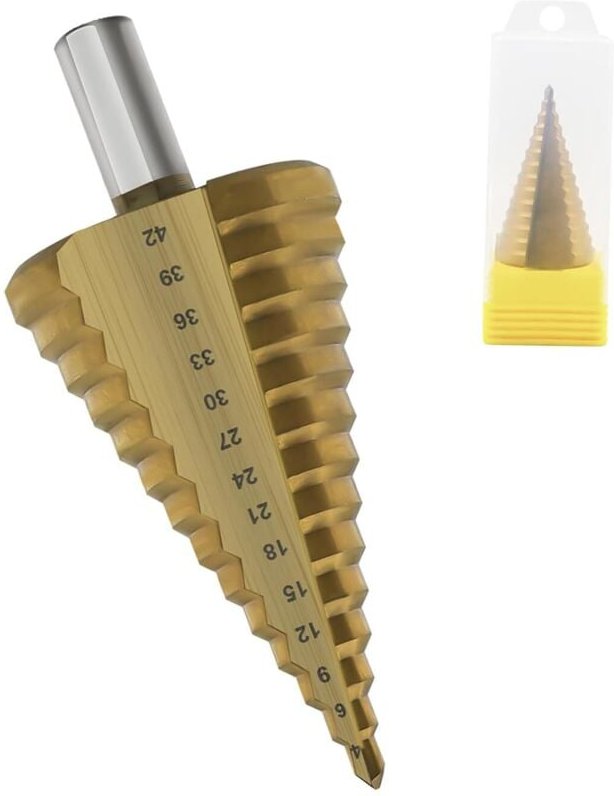 HSS Metallbohrer - 14 Stufen, 4-42 mm, Edelstahl, gelocht für Holz, Kunststoff, Metall