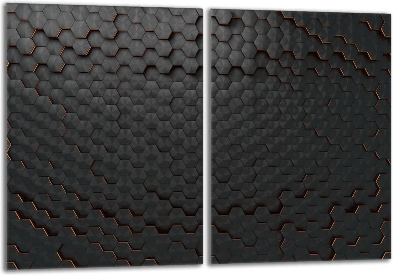 Glasschutzplatte für Herd 2x40x52 Schwarz